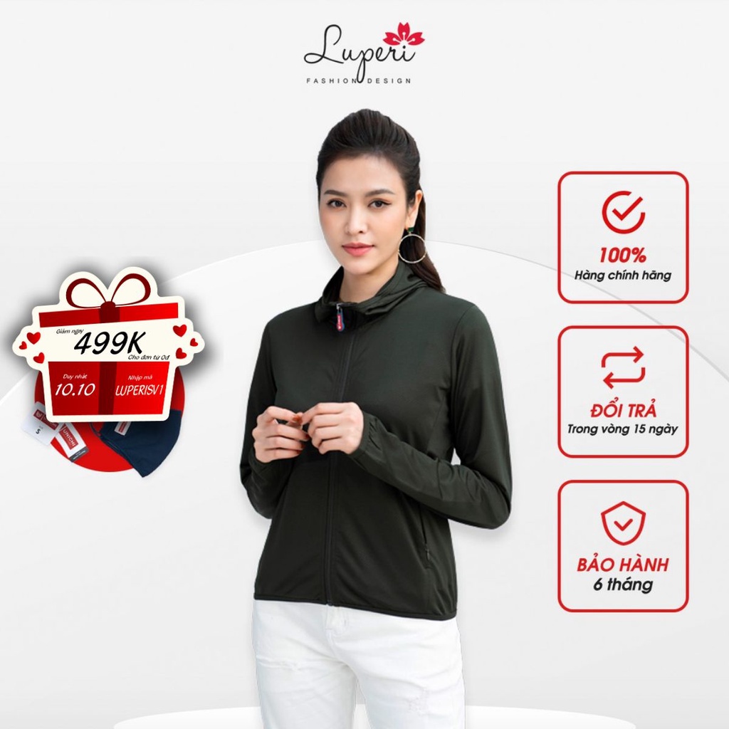 Áo Khoác Chống Nắng Nữ LUPERI UV Master Cao Cấp, Bền Màu, Thoáng Mát, Chống Mọi Tia UV Hại Da ACN01 -