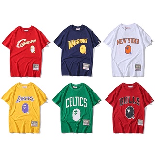 Áo Thun Cotton Tay Ngắn Cổ Tròn In Hình Đội Bóng Rổ Nba Warrior Thời Trang Mùa Hè Cho Cặp Đôi
