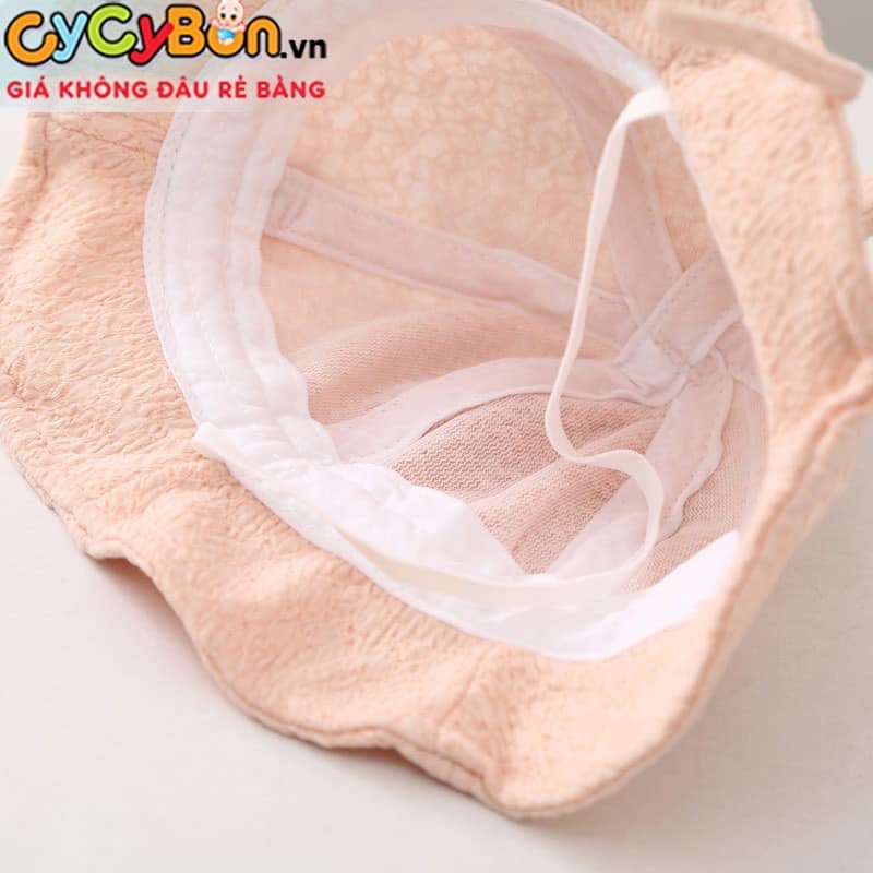 Mũ Nón Rộng Vành Tai Bèo Cho Bé Gái Kiểu Tai Thỏ Nhỏ Đính Nơ Ren Siêu Kute