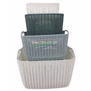 Giỏ nhựa đan Hàn Quốc Sâu lồng đủ size(lớn-đại khách ib shop)
