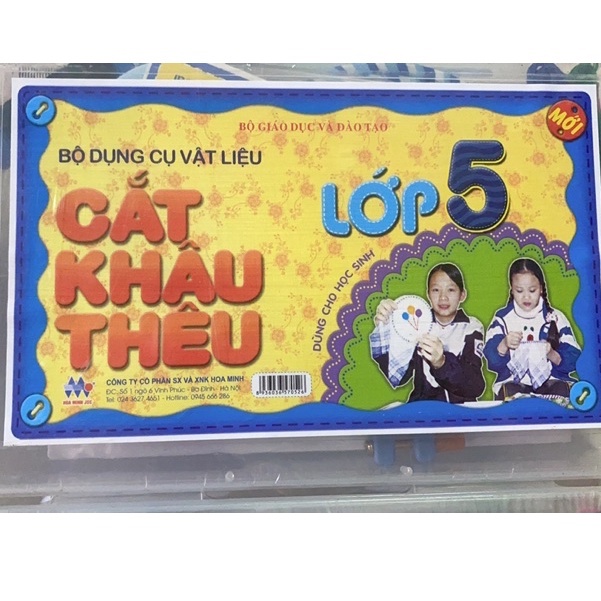 Bộ dụng cụ vật liệu cắt khâu thêu lớp 4  lớp 5 bộ dụng cụ học tập thực hành đựng trong hộp nhựa Binkids TB47