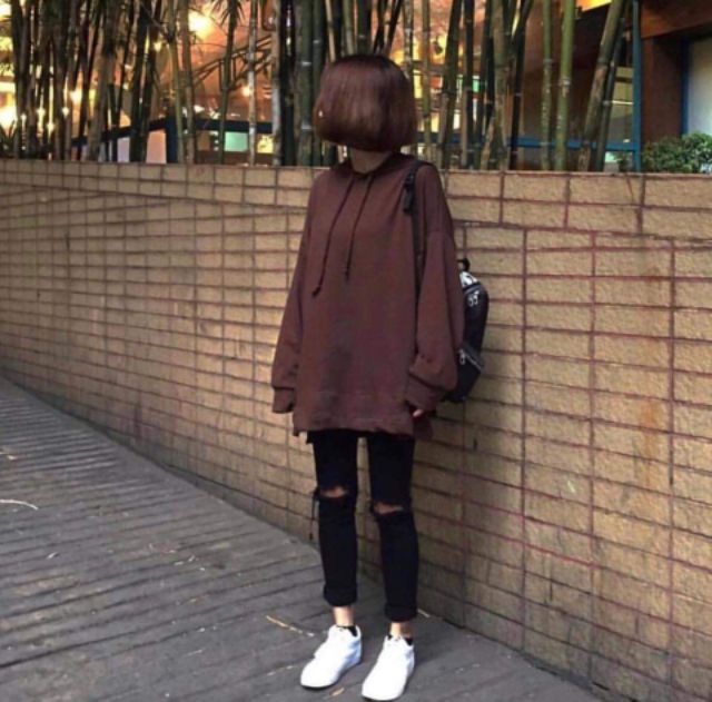 Áo hoodie trơn nỉ tròng đầu basic form rộng Unisex