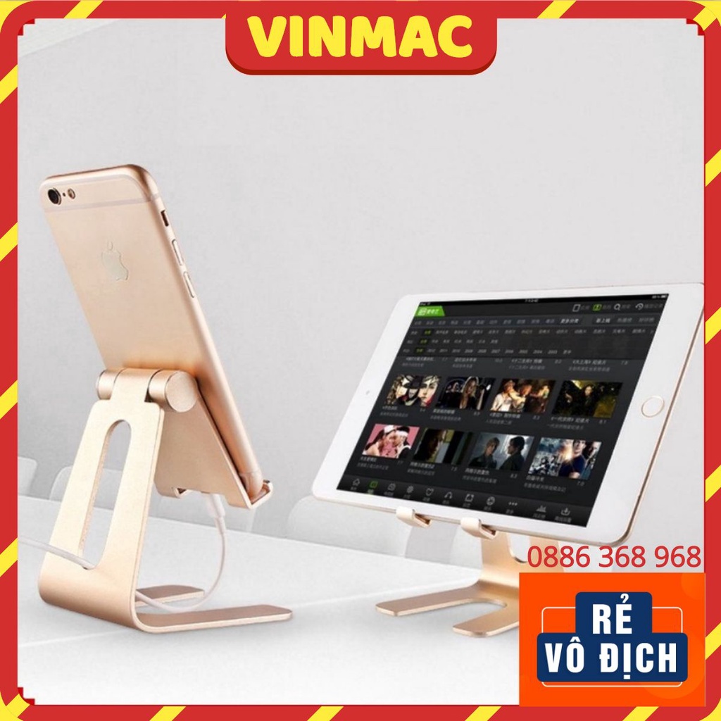 Kệ Đỡ Máy Tính Bảng, Điện Thoại Di Động Để Bàn Hợp Kim Nhôm Nguyên Khối Có Nâng Chỉnh Độ Cao Đa Năng