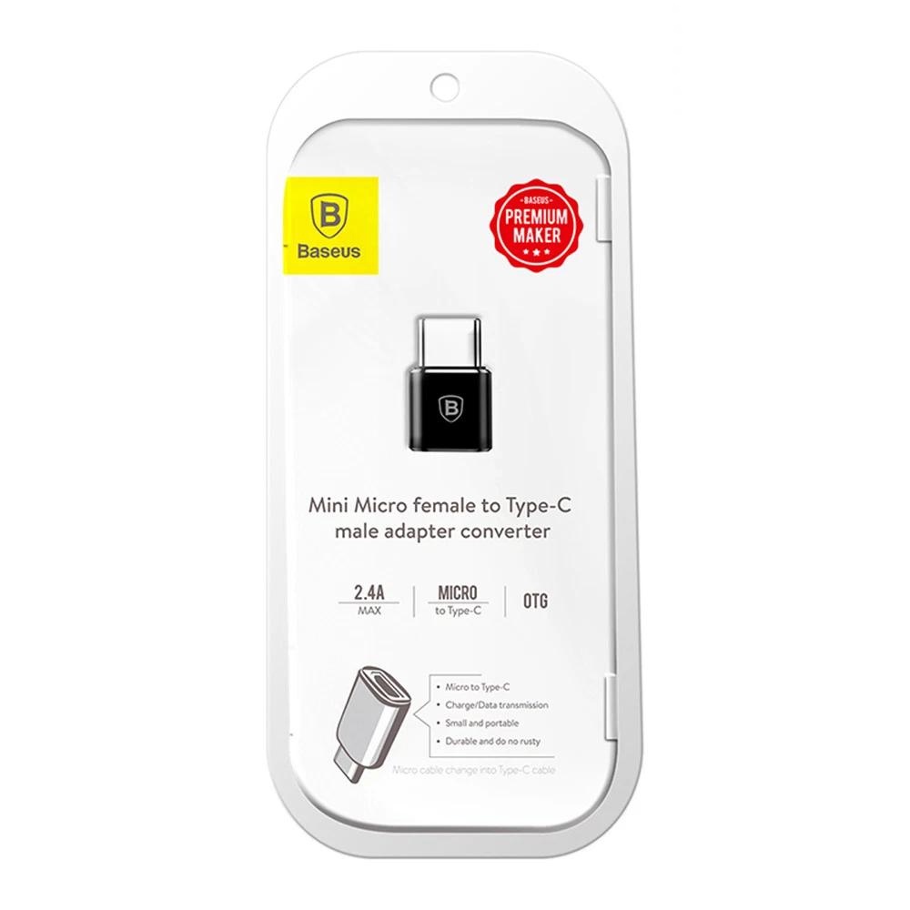 Jack chuyển đổi adapter micro usb sang type c Baseus truyền dự liệu tốc độ cao hộ trợ sạc 2.4A cho samsung oppo ...