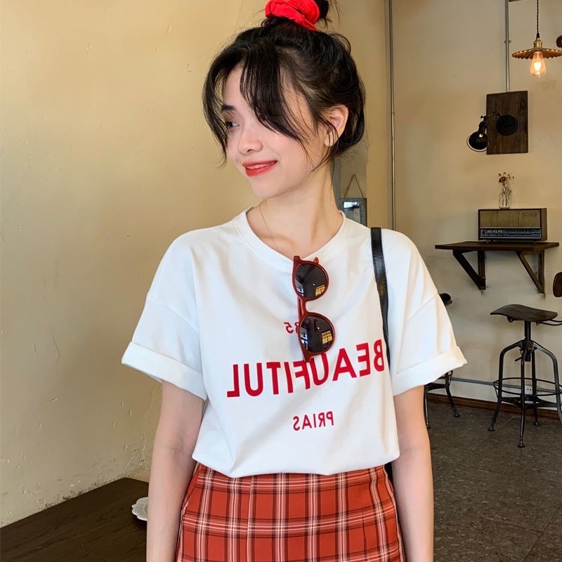 Áo Thun Cotton Dáng Rộng Thiết Kế Mới Thời Trang Mùa Xuân Theo Phong Cách Hàn Quốc Cho Nữ