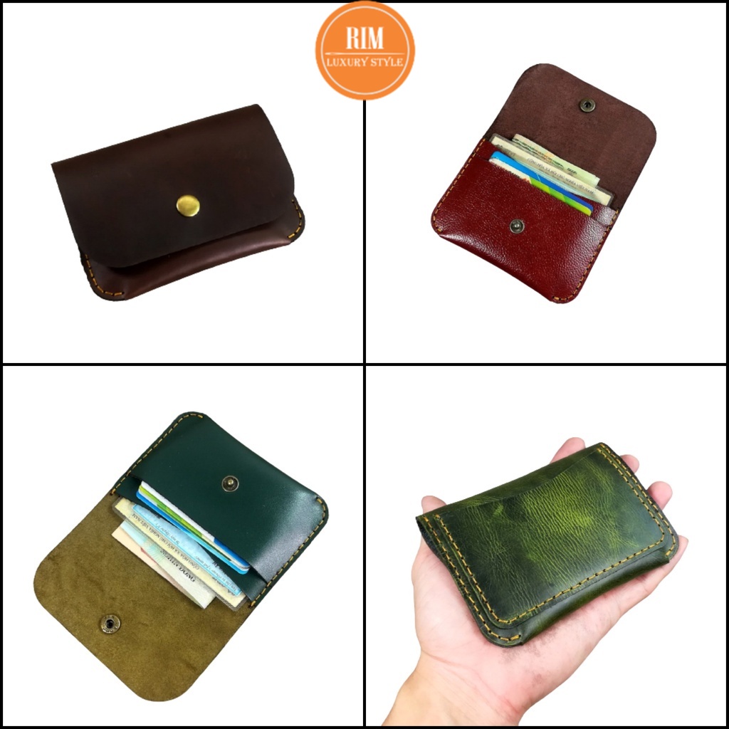 Bóp nam, ví nam mini nhỏ gọn đựng thẻ atm, giấy tờ xe loại cũ da bò handmade MN6 - RIM