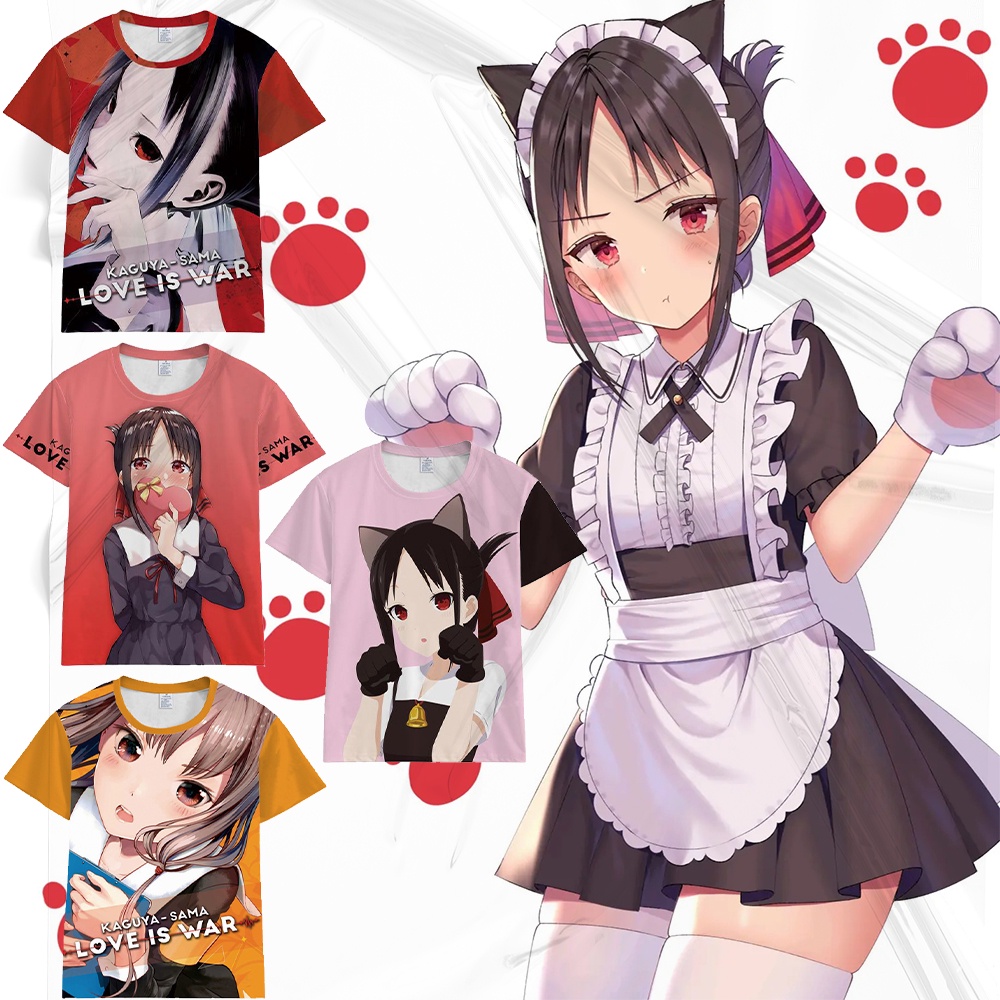 Áo Thun Tay Ngắn In Họa Tiết Anime Miss Kaiya Wants Me Confession Thời Trang Mùa Hè