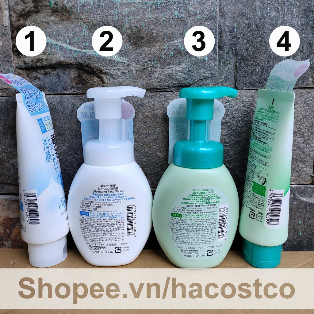 Sữa rửa mặt dưỡng ẩm sáng da Hada Labo Gokujyun Hatomugi Moisturizing Foaming Wash 100g và 160ml | BigBuy360 - bigbuy360.vn