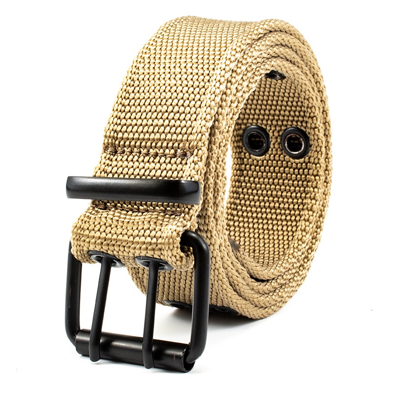 Thắt Lưng Vải Canvas Sợi Nylon Bện Dây Khóa Kim Loại 3.8cm Cho Nam Nữ