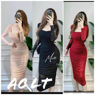 Đầm cổ vuông nhún ngực siêu siêu hót