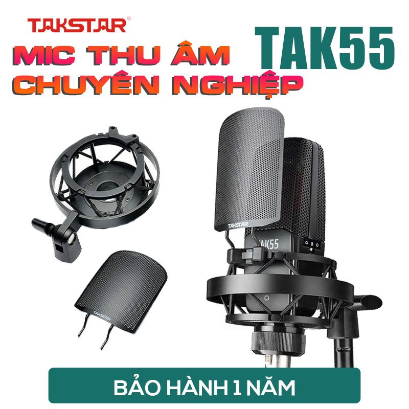 Mic Thu Âm Hát Livestream Cao Cấp Takstar TAK55 Độ Nhạy Cao, Lọc Ồn, Cải Thiện Giọng Hát, Chính Hãng Bảo Hành 1 Năm