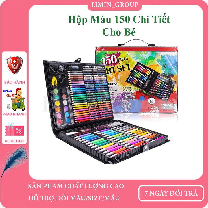 Hộp Bút Màu 150 Chi Tiết Cho Bé, Bộ Màu Vẽ Đa Năng 150 Món Giá Rẻ Cho Bé