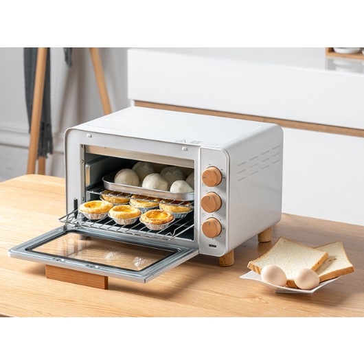 lò nướng mini 15L màu trắng nhỏ gọn, bằng thép không gỉ (hàng order)