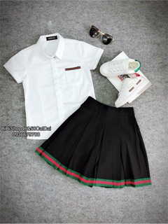Set áo trắng váy đen cho bé