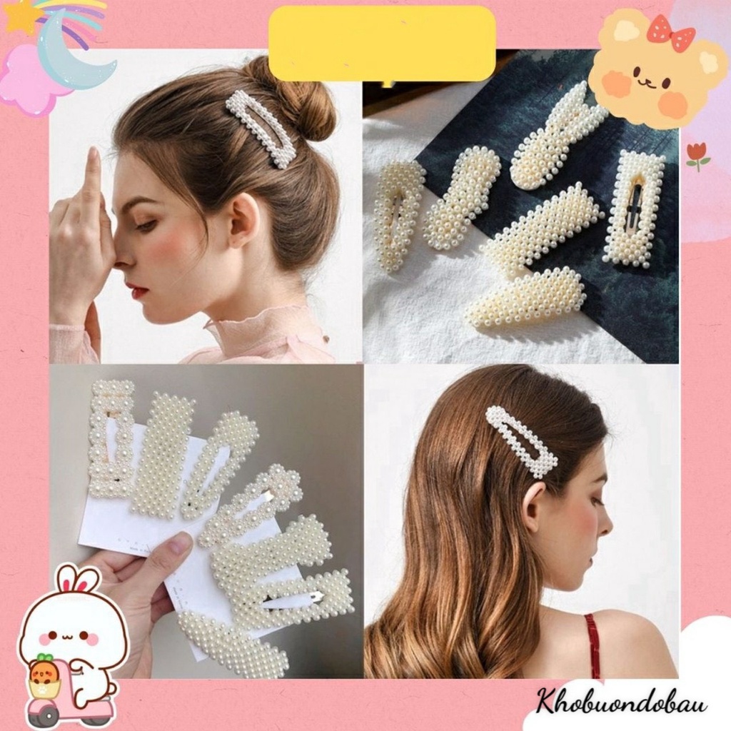 Kẹp tóc nữ đính hạt thời trang Hàn Quốc - kẹp tóc mái Cute