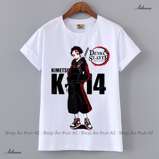 Áo thun Anime in hình Kimetsu no Yaiba Tanjiro Nezuko cực ngầu M2418