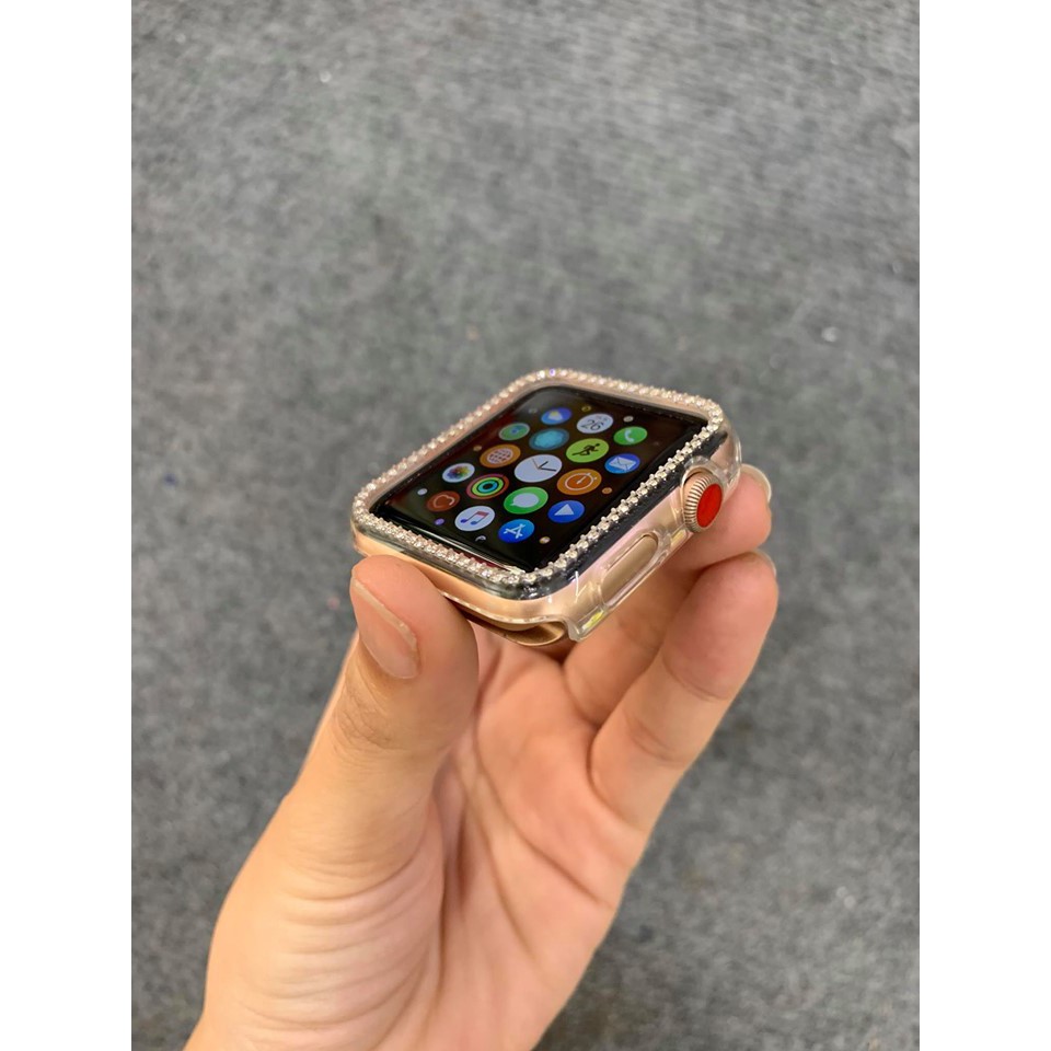 Ốp viền đính đá trong suốt dành cho apple watch