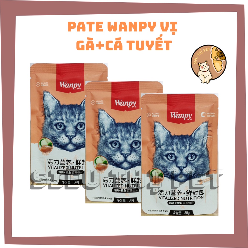 ( Đủ 7 vị )Pate Wanpy cho mèo 80gr giá 1 gói