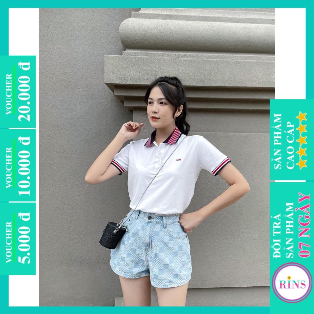 ÁO THUN CỔ TRỤ ÁO POLO TOMMY TRẮNG PHỐI VIỀN CỔ VNXK - COTTON CÁ SẤU 100% ©️