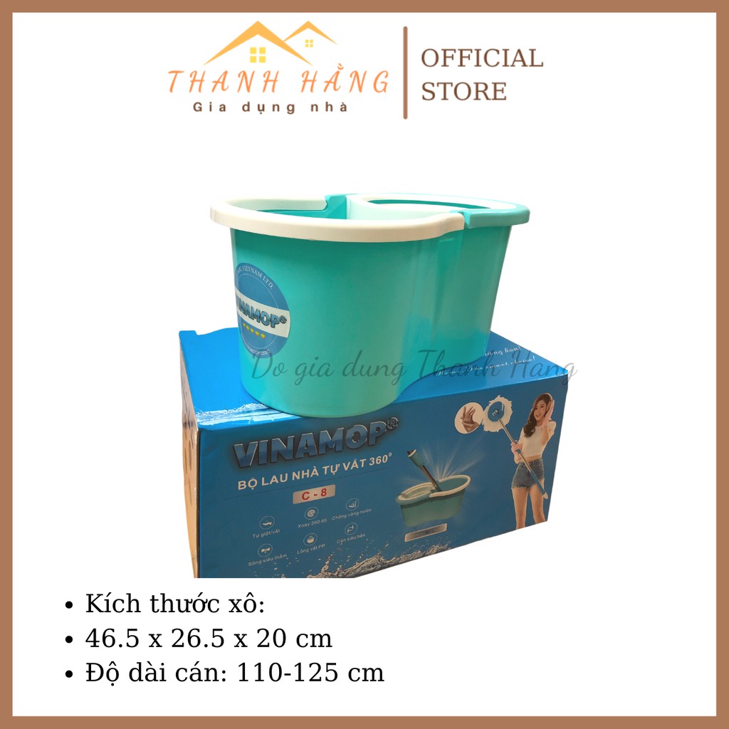 Chổi lau nhà 360 độ vinamop c8 lồng vắt nhựa freeship bộ lau nhà việt nam cao cấp chất lượng cao nhỏ gọn tiện dụng