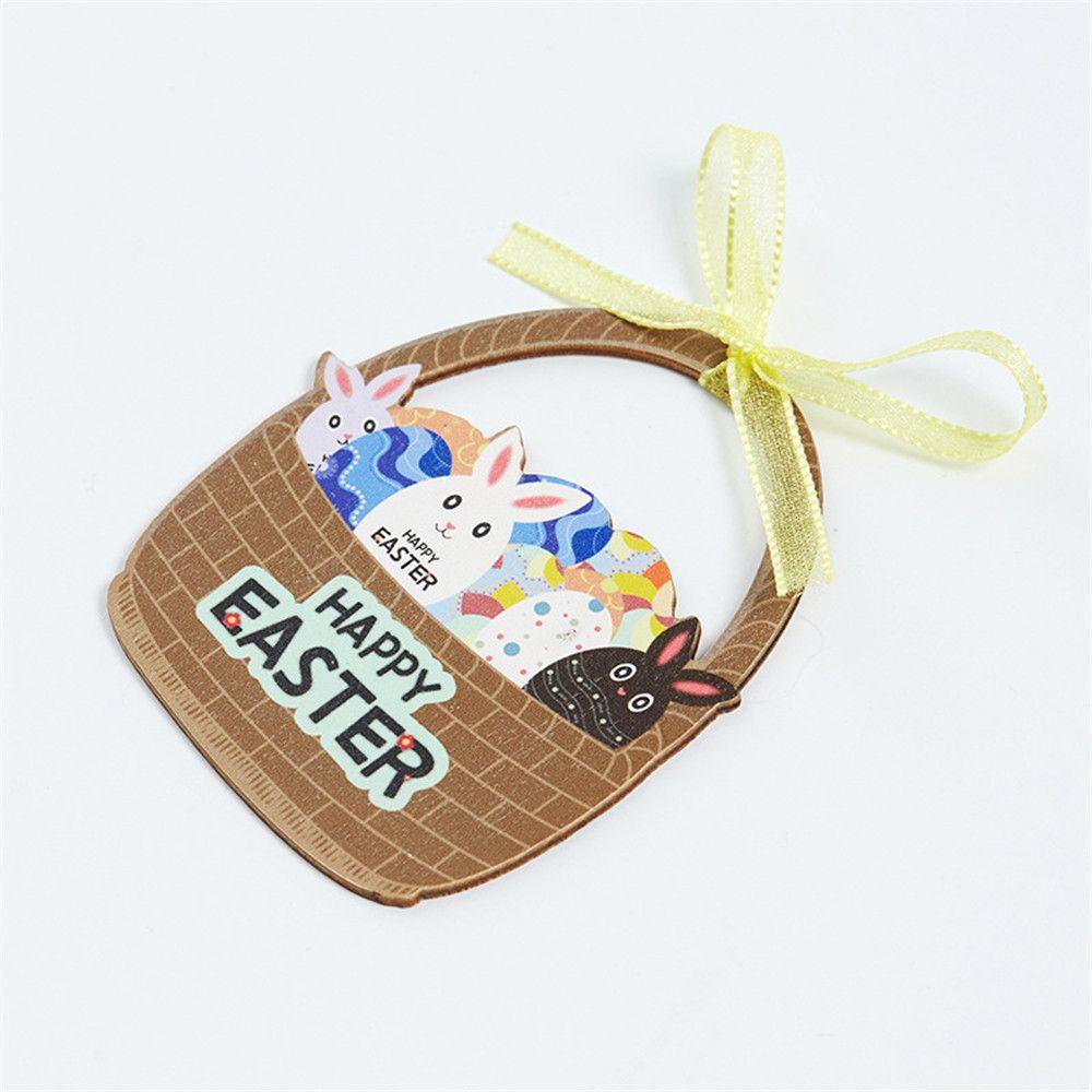WATTLE 1 Quả Trứng Gỗ Hình Thỏ Thắt Nơ Đáng Yêu