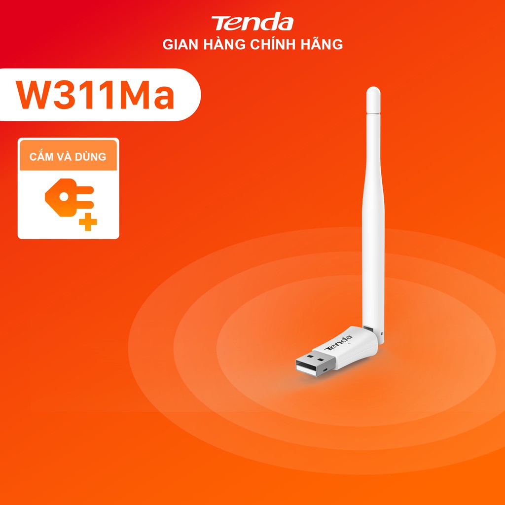 Tenda USB kết nối Wifi W311MA tốc độ 150Mbps - Hãng phân phối chính thức