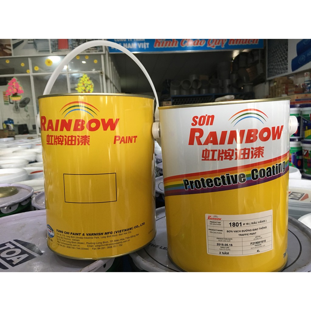 SƠN VẠCH KẺ ĐƯỜNG RAINBOW MÀU VÀNG 1801 # 18 - 4L