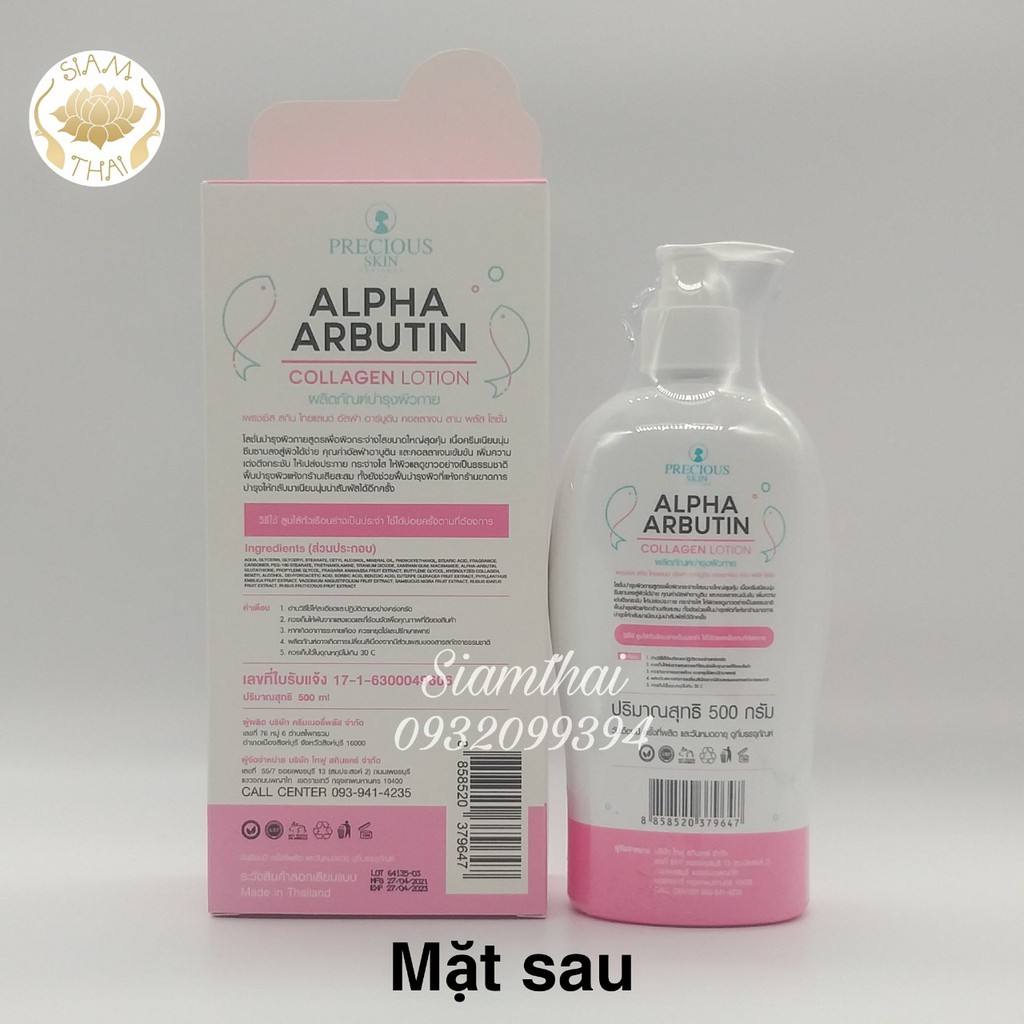 Sữa dưỡng trắng da Alpha Arbutin Collagen Collagen Lotion 3+ Plus 500ml