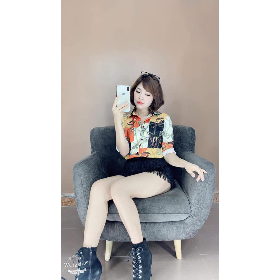 Áo sơ mi nữ họa tiết hit hot 2019