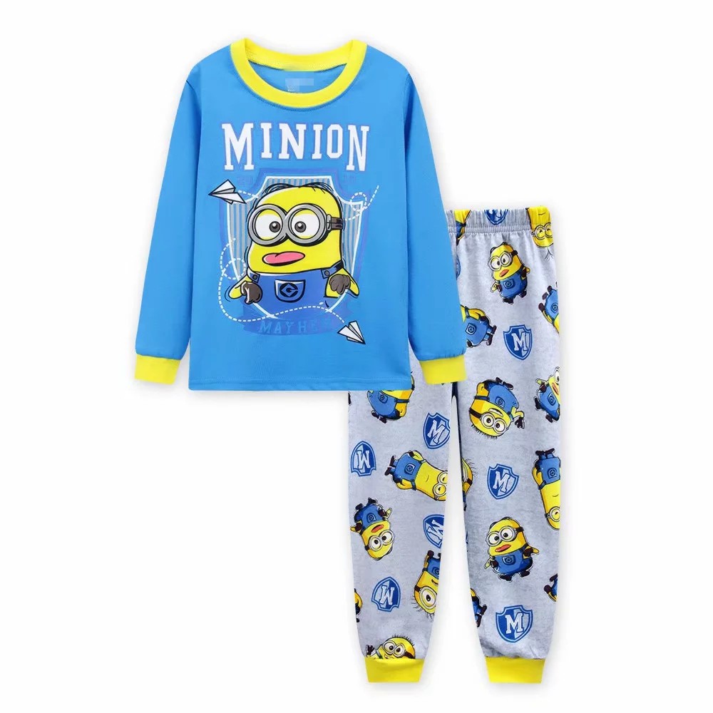 Bộ đồ ngủ tay dài in hình Minion dễ thương cho bé trai