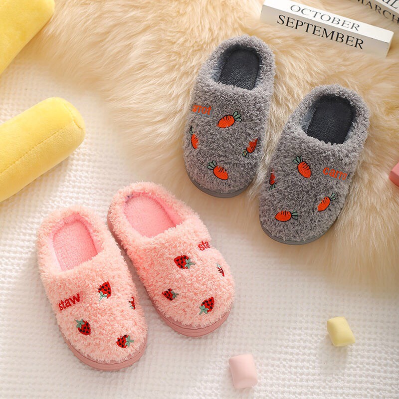 Giày dép bông lót lông mềm mịn cho gia đình, bé trai, bé gái K056