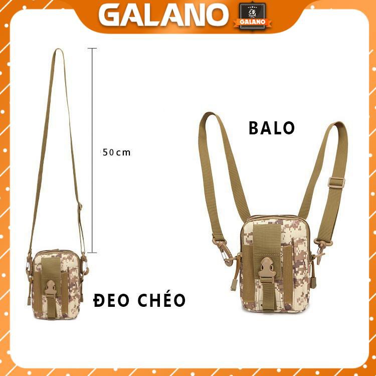 Túi Đeo Chéo GALANO EDC Có Thể Đeo Hông Và Gắn Balo Rằn Ri Nam Nữ Nhiều Ngăn Chống Nước FB-001204