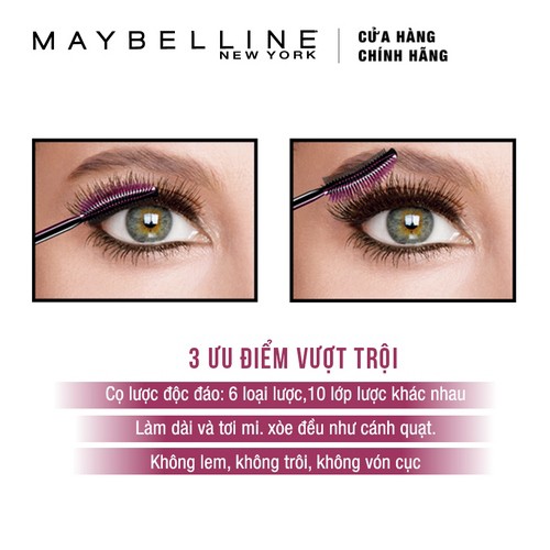 Mascara Dài Mi & Tơi Mi Tự Nhiên Maybelline New York Lash Sensational Waterproof Chuốt Mi Không Lem Không Trôi 10ml | WebRaoVat - webraovat.net.vn