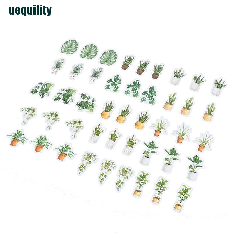 [uequility] 45pcs green leaves tree life plants DIY Diary Craft Stickers Scrapbooking decor