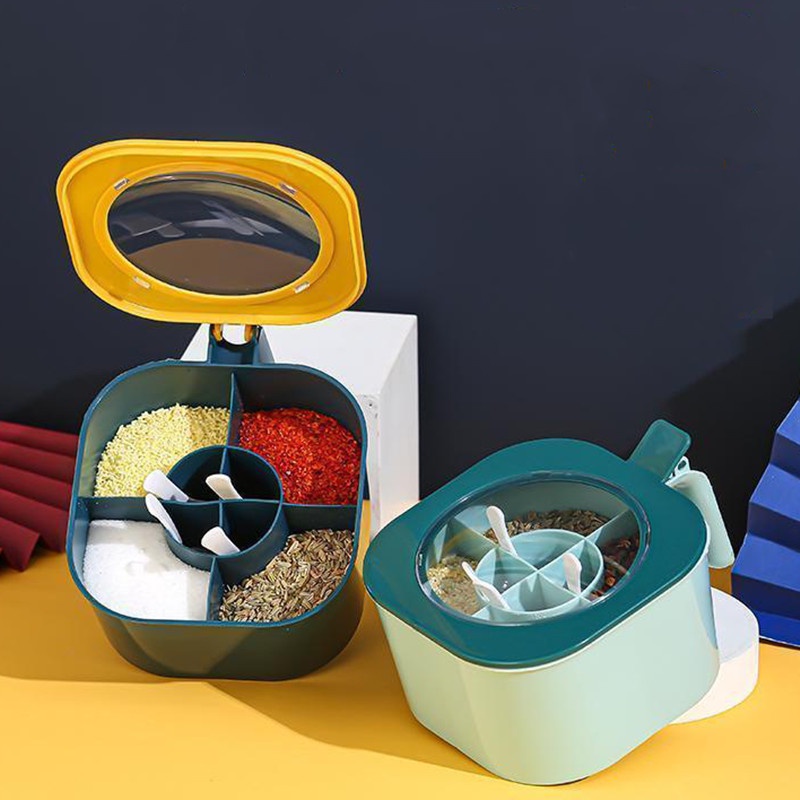 Hộp đựng gia vị 4 ngăn tiện lợi cho nhà bếp
