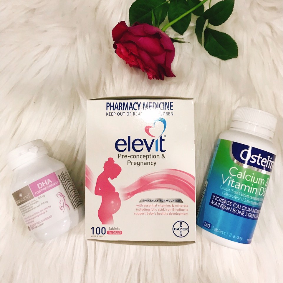 Combo Vitamin cho Mẹ Bầu (Elevit + DHA + Canxi)