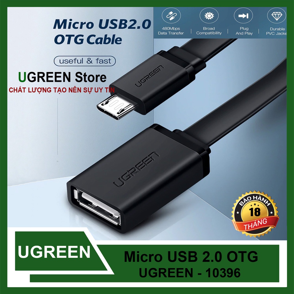 Dây Micro Usb 2.0 hỗ trợ OTG Kết Nối ĐIện Thoại Với nhiều thiết bị Ugreen US133 CAO CẤP