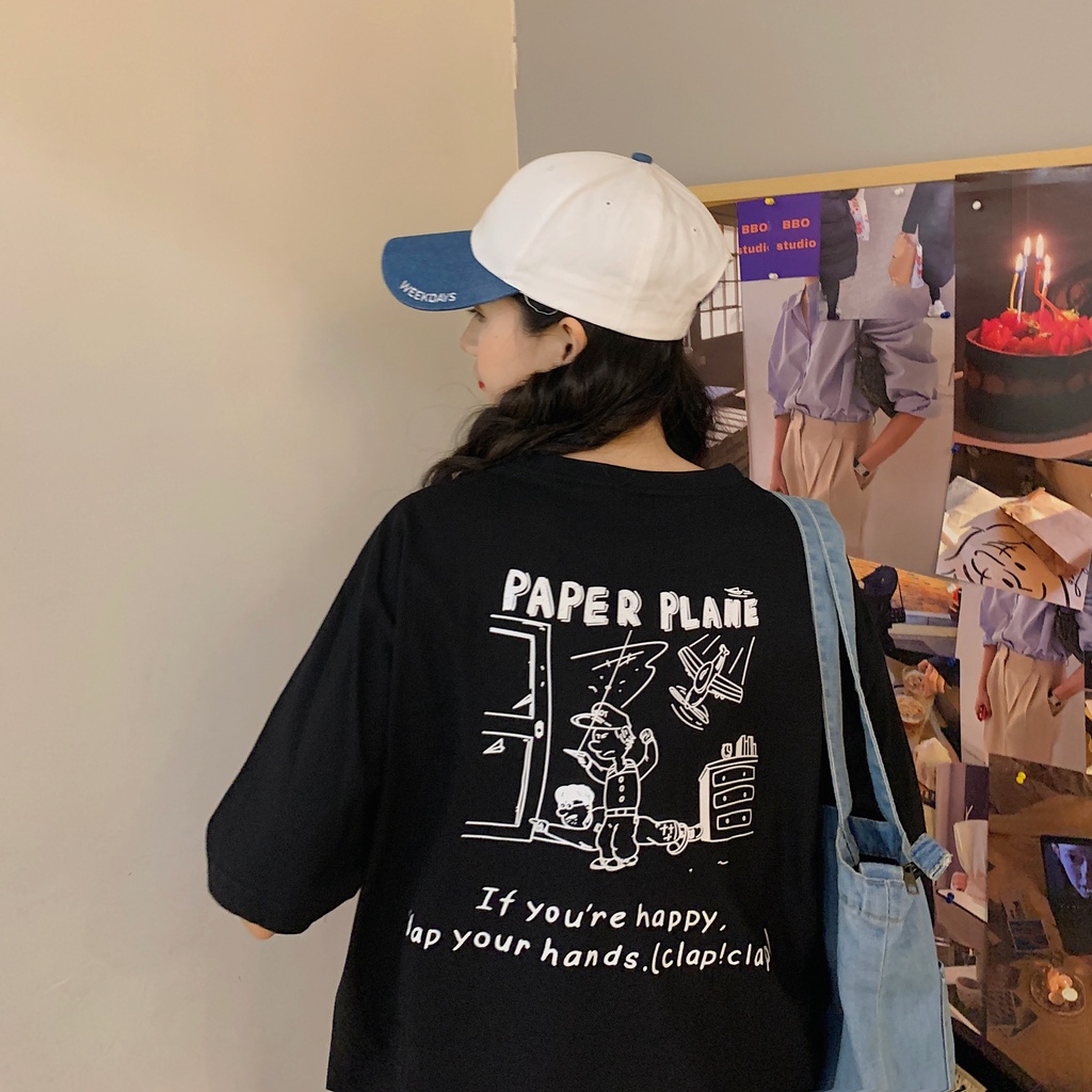 Áo thun phông tay lỡ form rộng PAPER PLANE Unisex TLLC19