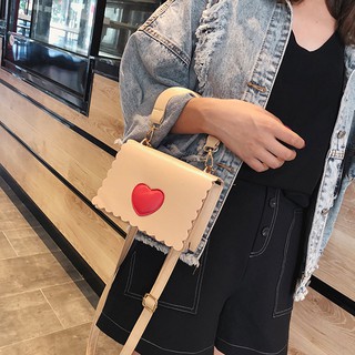Túi Đeo Chéo Hình Trái Tim Dễ Thương Phong Cách Hàn Quốc