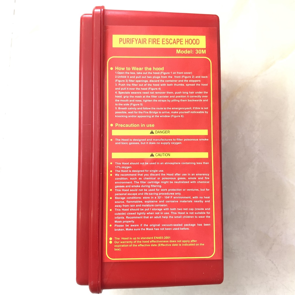 Mặt nạ phòng độc TZL30 giúp chống ngạt khói khi có đám cháy trong chung cư , tòa nhà cao tầng hoặc quán karaoke