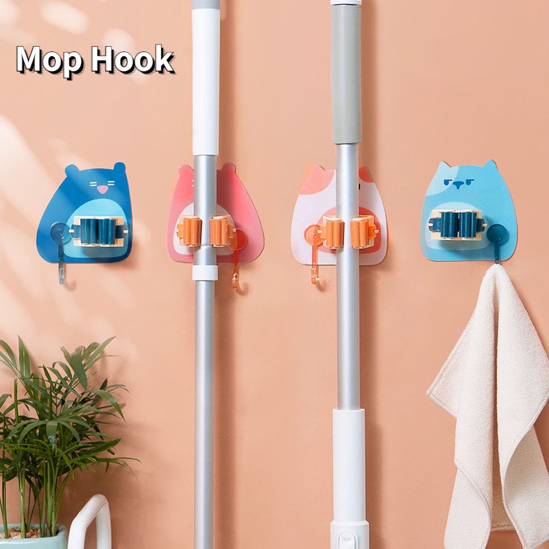 Giá Treo Chổi &amp; Cây Lau Nhà Gắn Tường Đa Năng
