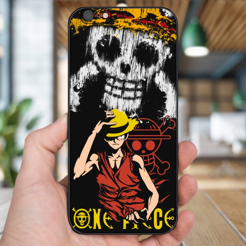 Ốp lưng iPhone 6 Plus, 6s Plus dẻo đen cạnh vuông in hình Luffy One Piece