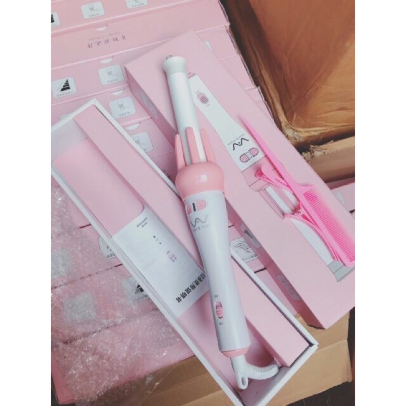 Máy uốn tóc xoăn xoay tự động 360 VIVID &amp; VOGUA tặng kèm kẹp tóc và lược