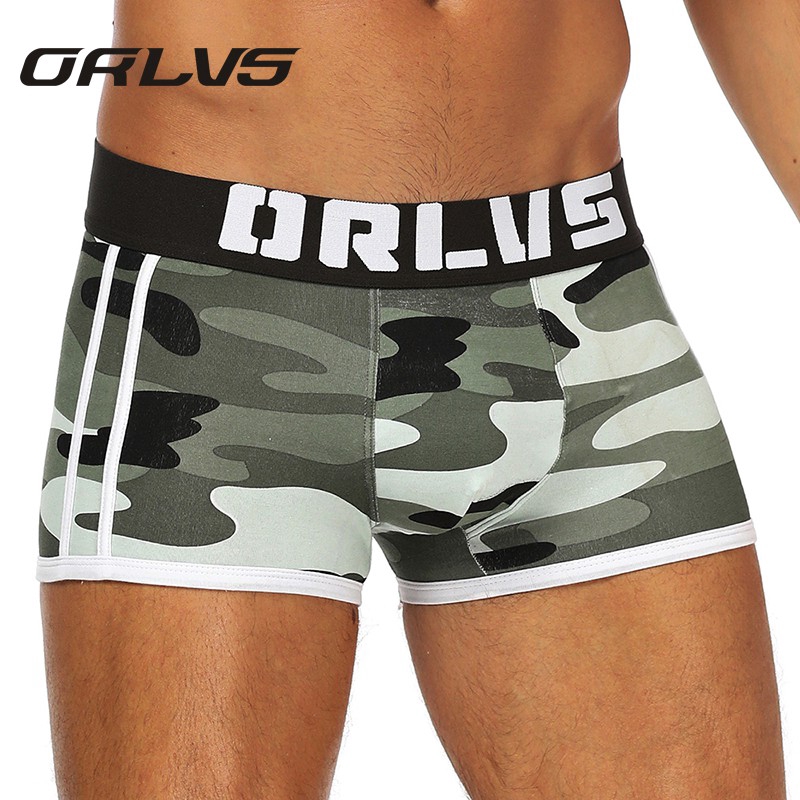 [ORLVS]Sexy Boxer Men Underwear Man Underpants Boxershorts Men Camouflage Mens Boxer Slip Boxers Shorts OR144