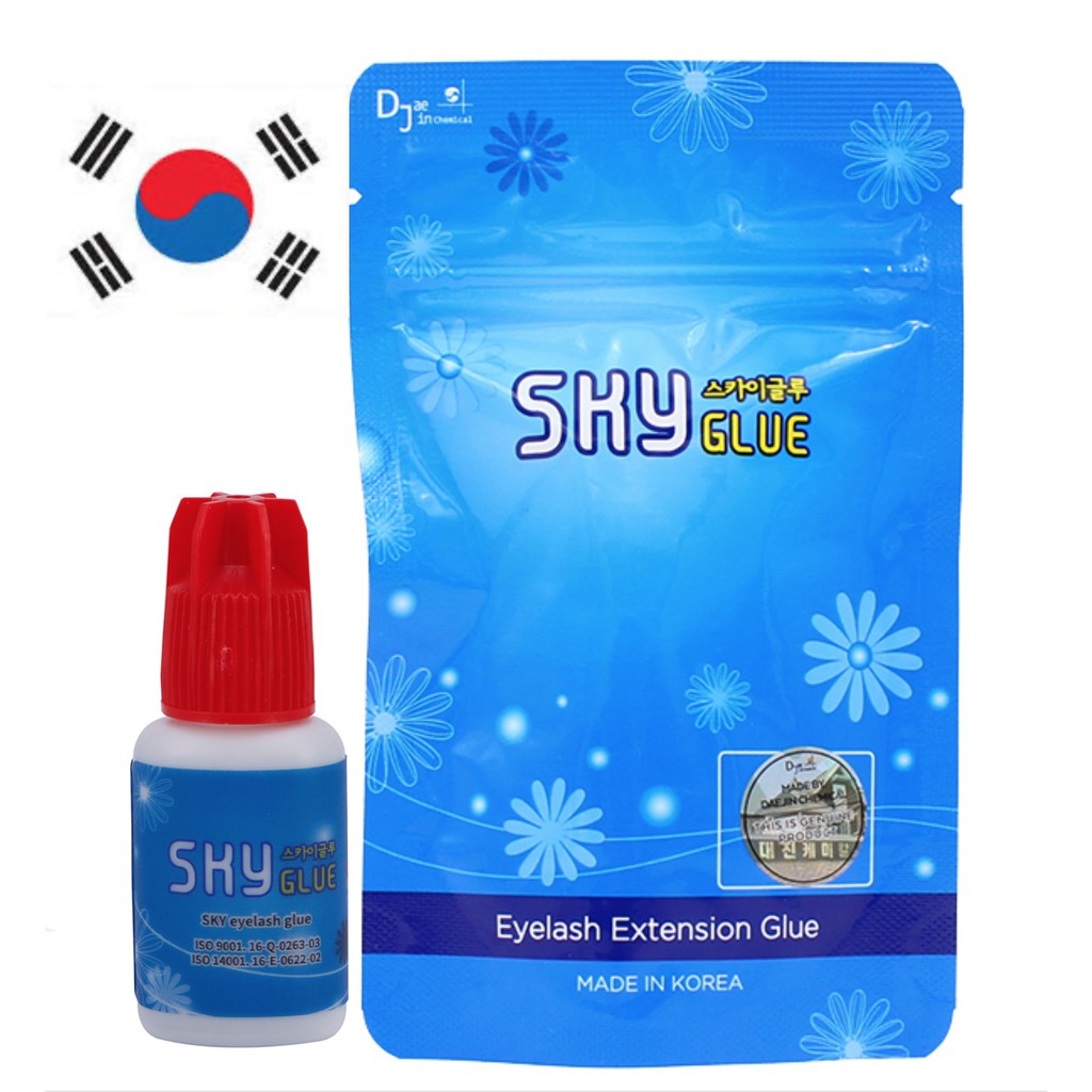 Korean Original Packaging 5ml Sky Glue Quick-drying Eyelash Glue for Eyelash Extensions MSDS Adhesive Imported From Korea Authentic Sky Glue