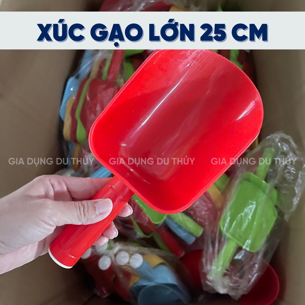 Đồ xúc đá, xúc gạo bằng nhựa kích thước nhỏ, trung, lớn, đại cán cầm liền thương hiệu Châu Hưng không mùi nhiều màu sắc