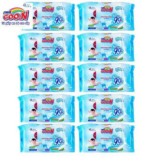 Combo  10 bịch khăn ướt Goon 55 miếng không mùi 