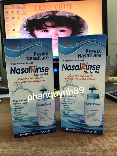 Bình rửa mũi và hộp muối Nasal rinse