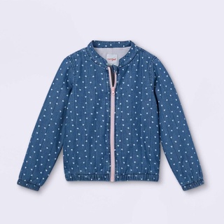 Áo khoác bomber jean lụa cat&jack cho bé gái 4-14t k1170