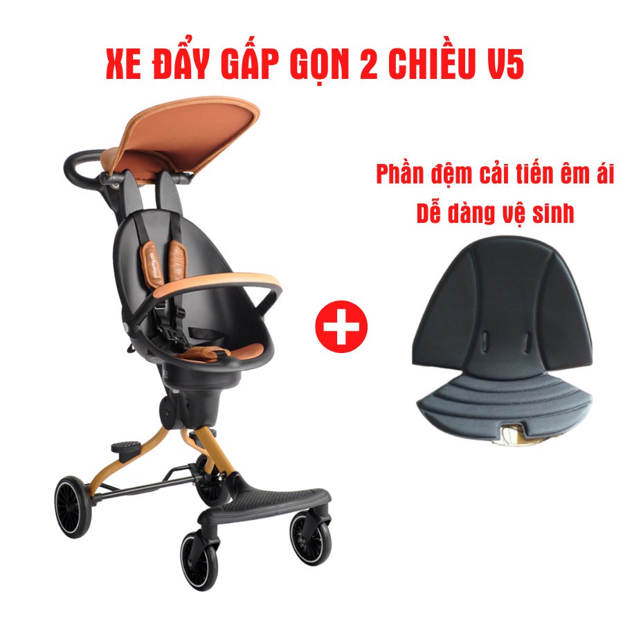 FREE SHIP ! Xe đẩy đi dạo cao cấp 2 chiều Baobaohao V1 + MÁI